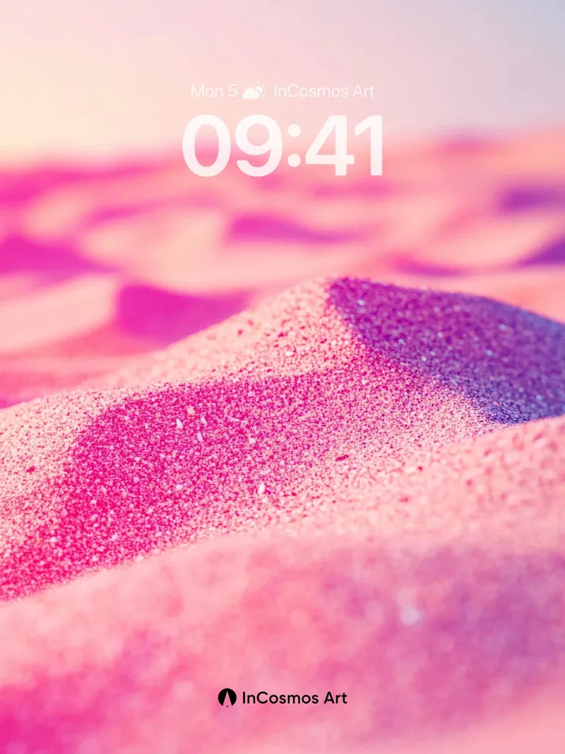 Luminous Sand Dune Wallpaper with Pink Hues