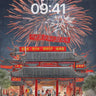 Firework Reverie Wallpaper with Celestial Lanterns wallpaper for iPhone, iPad & Mac