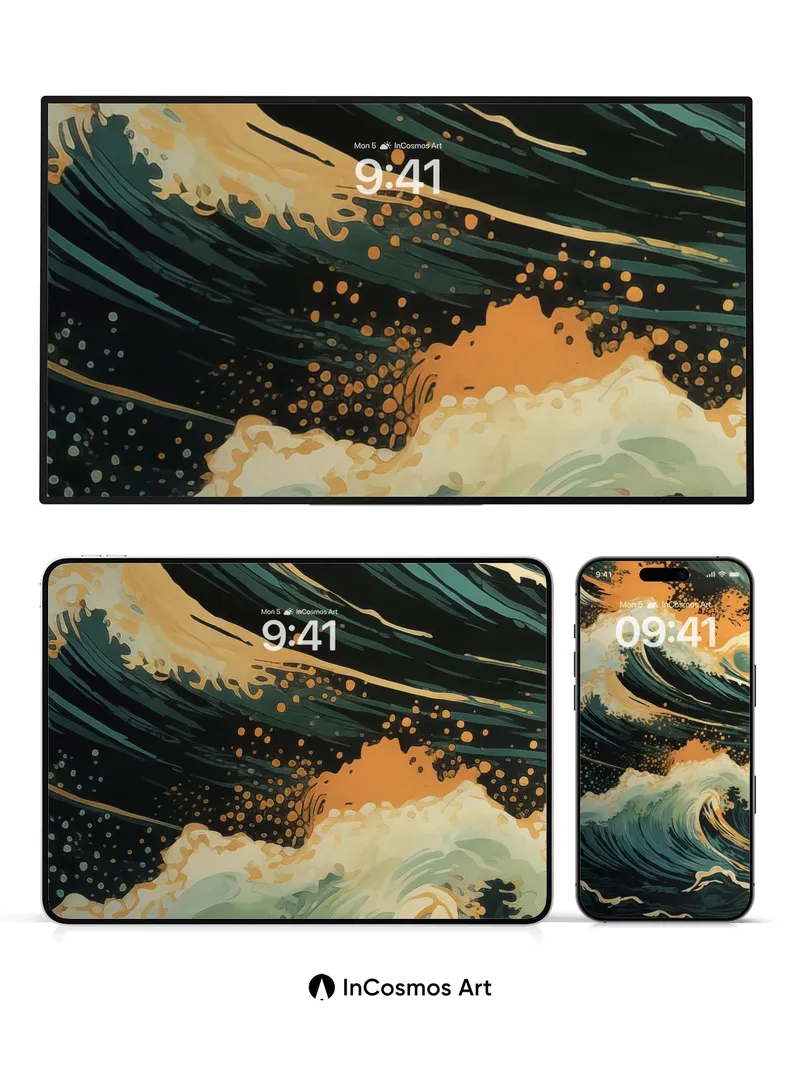 Storm Surge Wallpaper with Hokusai Echoes