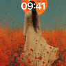 Lunar Whisper Wallpaper with Crimson Fields wallpaper for iPhone, iPad & Mac
