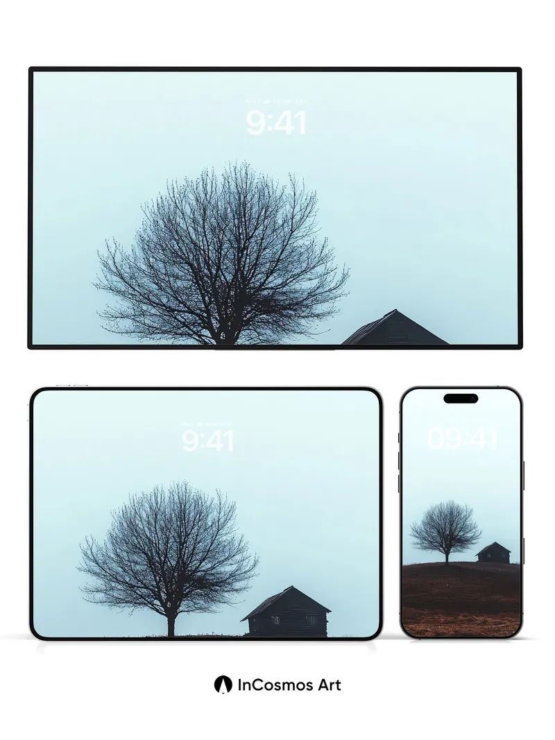 Solitary Silence Wallpaper with Winter's Breath