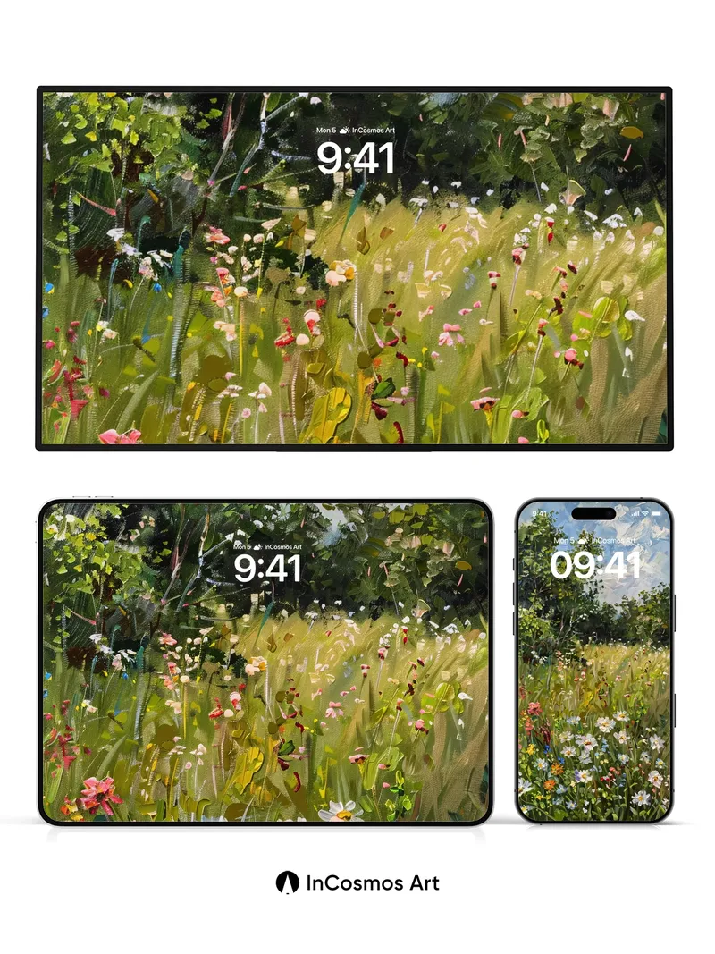 Whispering Meadow Wallpaper with Dappled Light