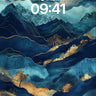 Moonlit Mountain Wallpaper with Golden Veins wallpaper for iPhone, iPad & Mac