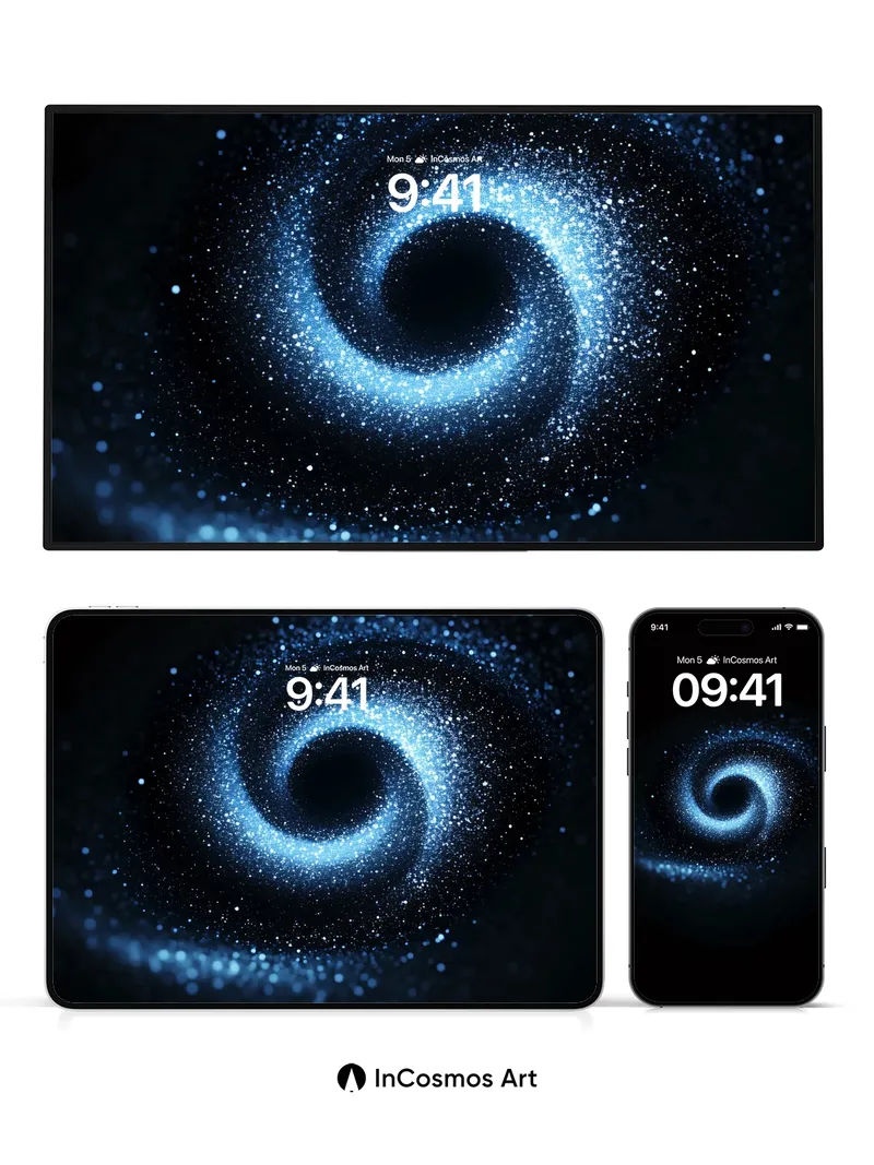 Cosmic Spiral Wallpaper with Starlight Veins