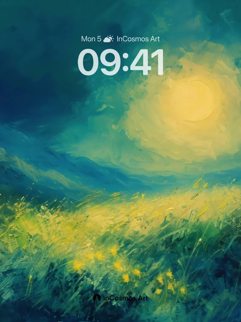 Luminous Meadow Wallpaper with Ethereal Glow