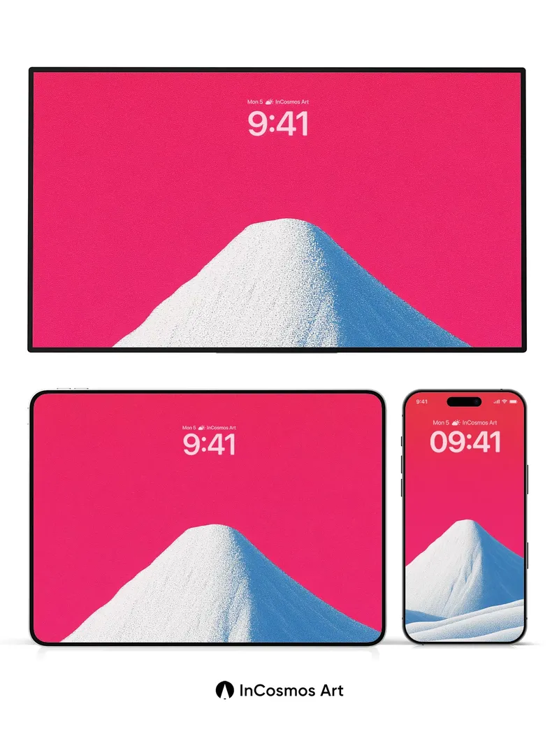 Frost Peak Wallpaper with Crimson Sky