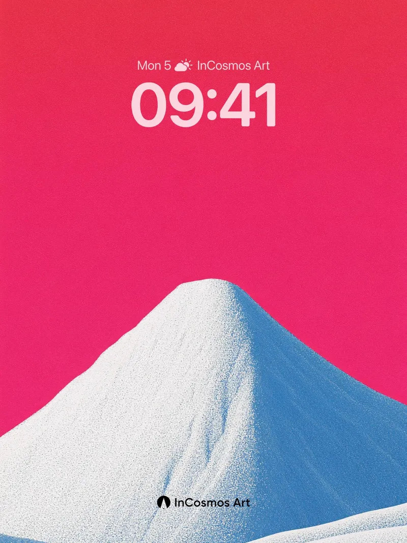 Frost Peak Wallpaper with Crimson Sky