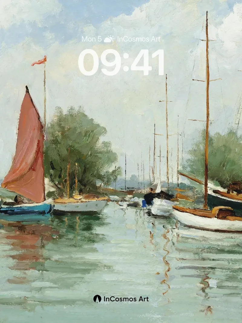 Serenity Sailboat Wallpaper with Whispering Water