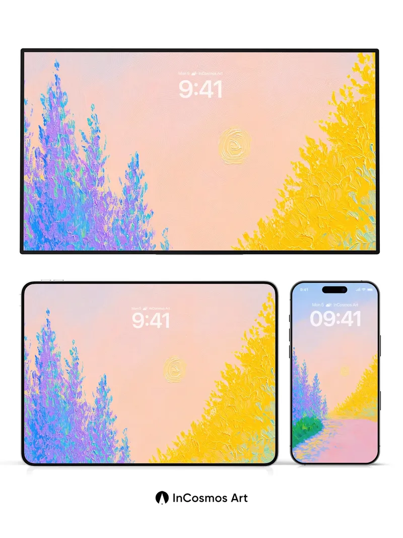 Pastel Reverie Wallpaper with Sunlit Path