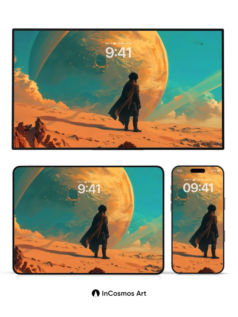 Solitary Horizon Wallpaper with Celestial Gaze