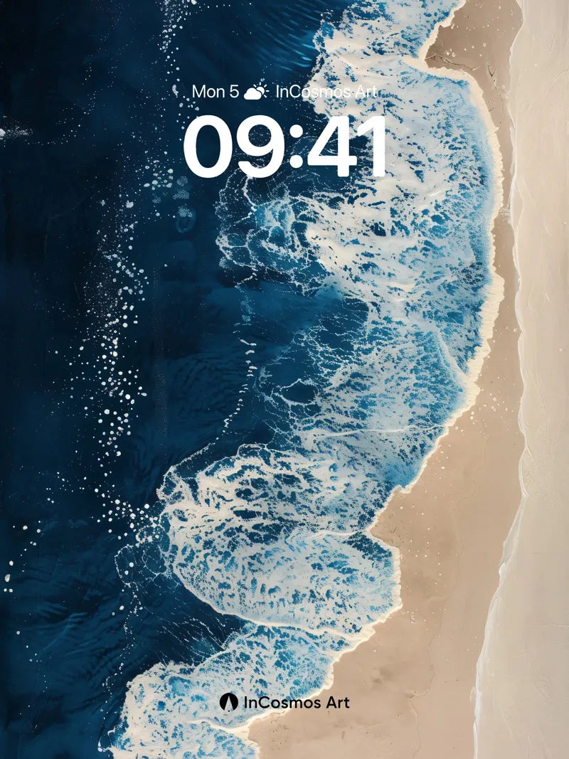 Cerulean Edge Wallpaper with Foam Fractals wallpaper for iPhone, iPad & Mac