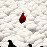 Solitary Crimson Wallpaper Among Clouded Flock wallpaper for iPhone, iPad & Mac