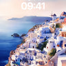Sunlit Cliffside Wallpaper with Windmill Whispers wallpaper for iPhone, iPad & Mac