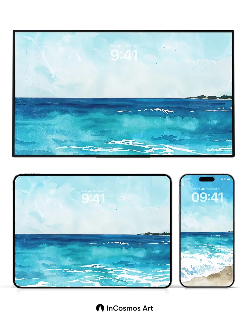 Serene Horizon Wallpaper with Ocean Breath