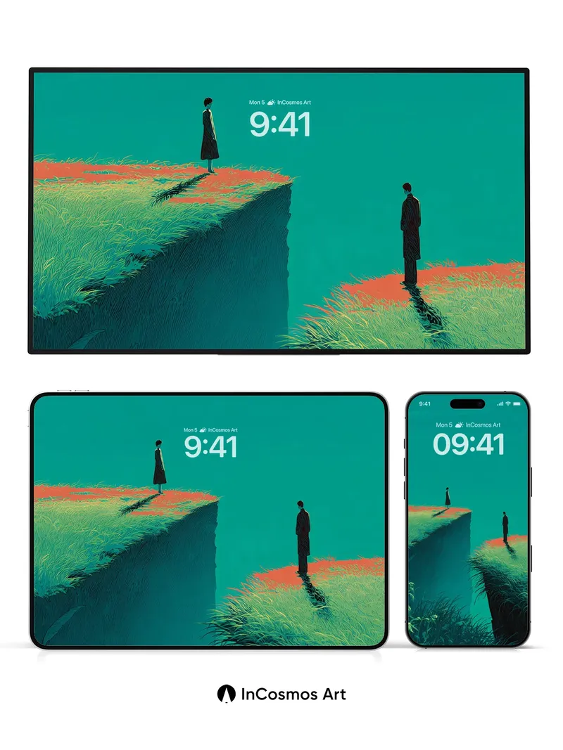 Suspended Silence Wallpaper with Floating Cliffs