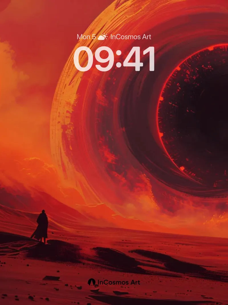 Infernal Vortex Wallpaper with Cosmic Silence wallpaper for iPhone, iPad & Mac