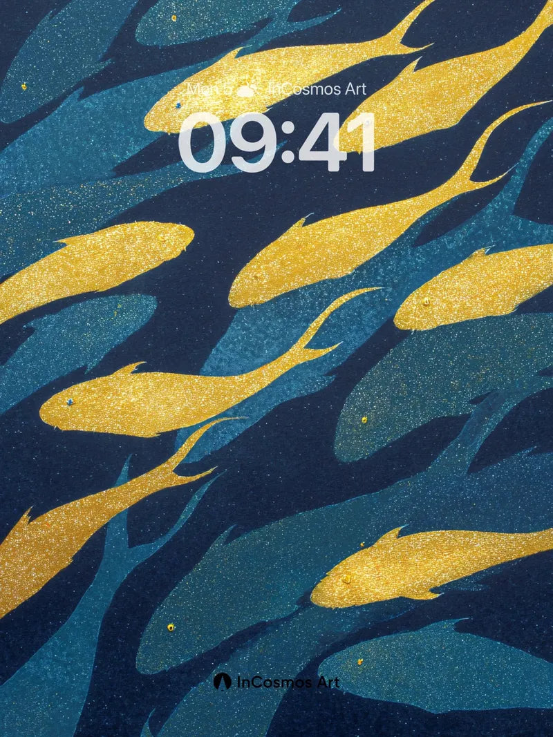 Golden Drift Wallpaper with Shadowed Currents