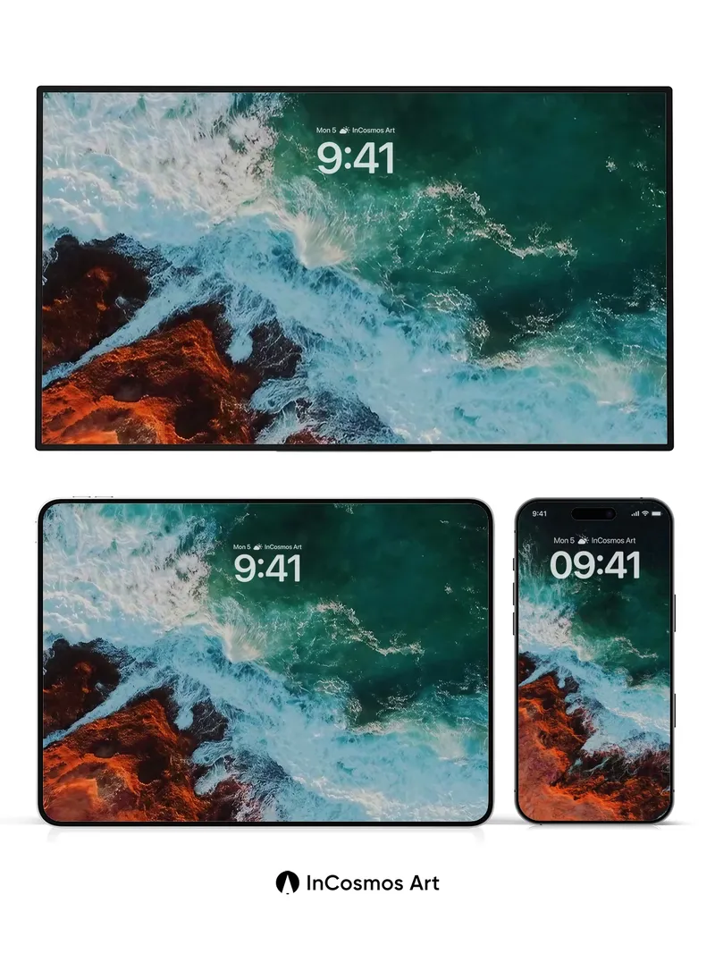 Crimson Tide Wallpaper with Ocean's Edge