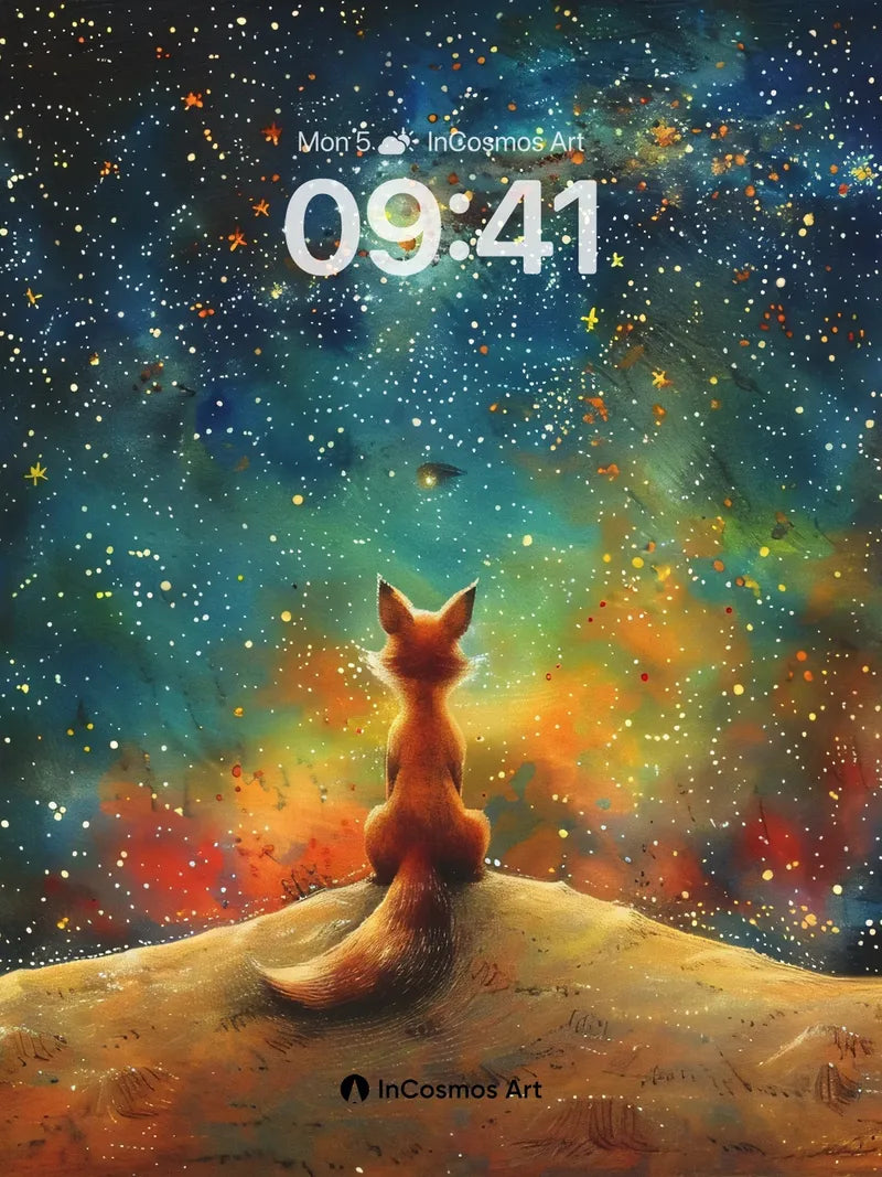 Stellar Whisper Wallpaper with Fox Sentinel wallpaper for iPhone, iPad & Mac