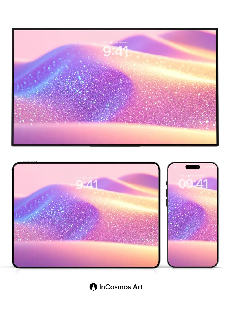 Luminous Dunes Wallpaper with Stardust Veil