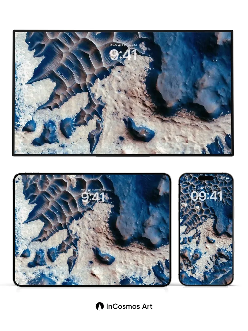 Cobalt Labyrinth Wallpaper with Fractal Depths