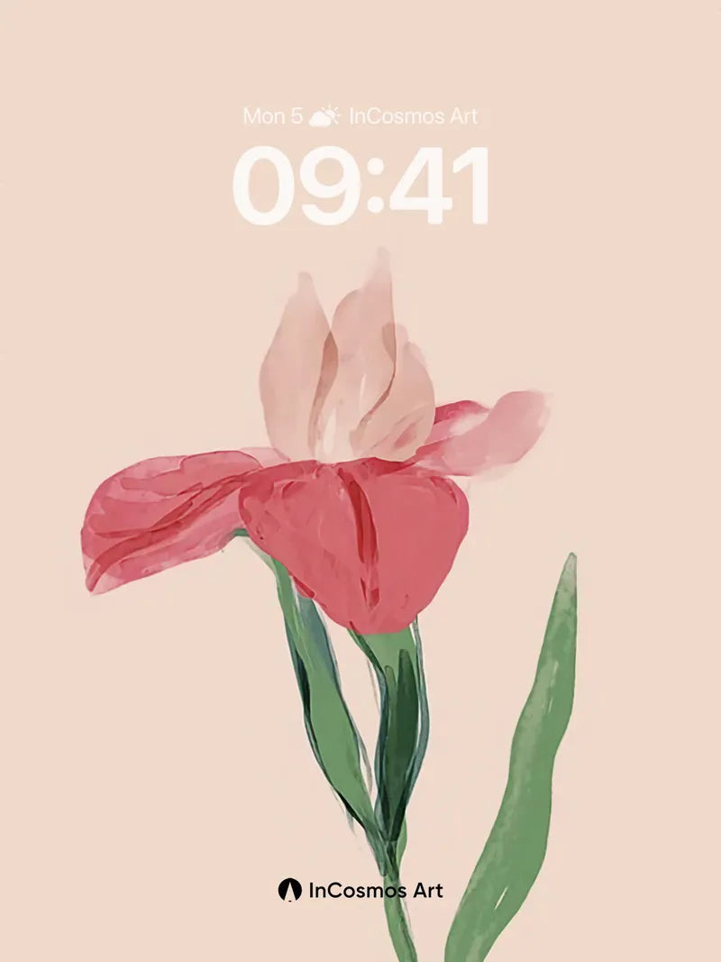 Soft Hush Iris Wallpaper with Watercolor Breath