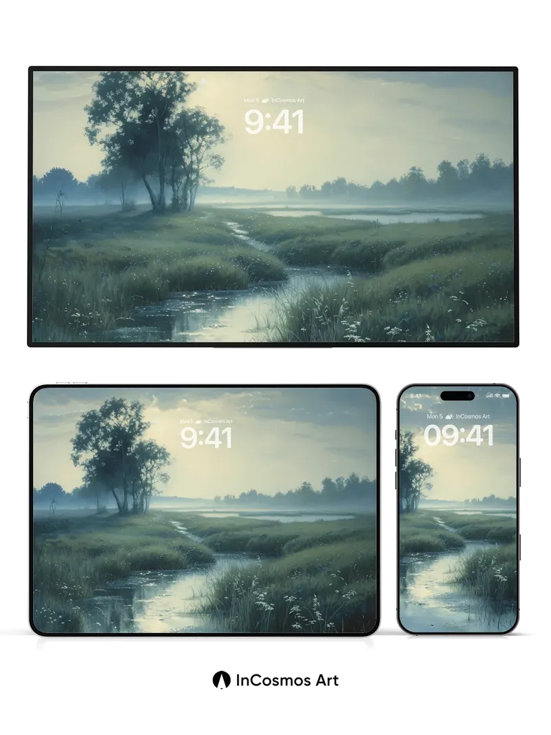 Mistweave River Wallpaper with Dawn Hush