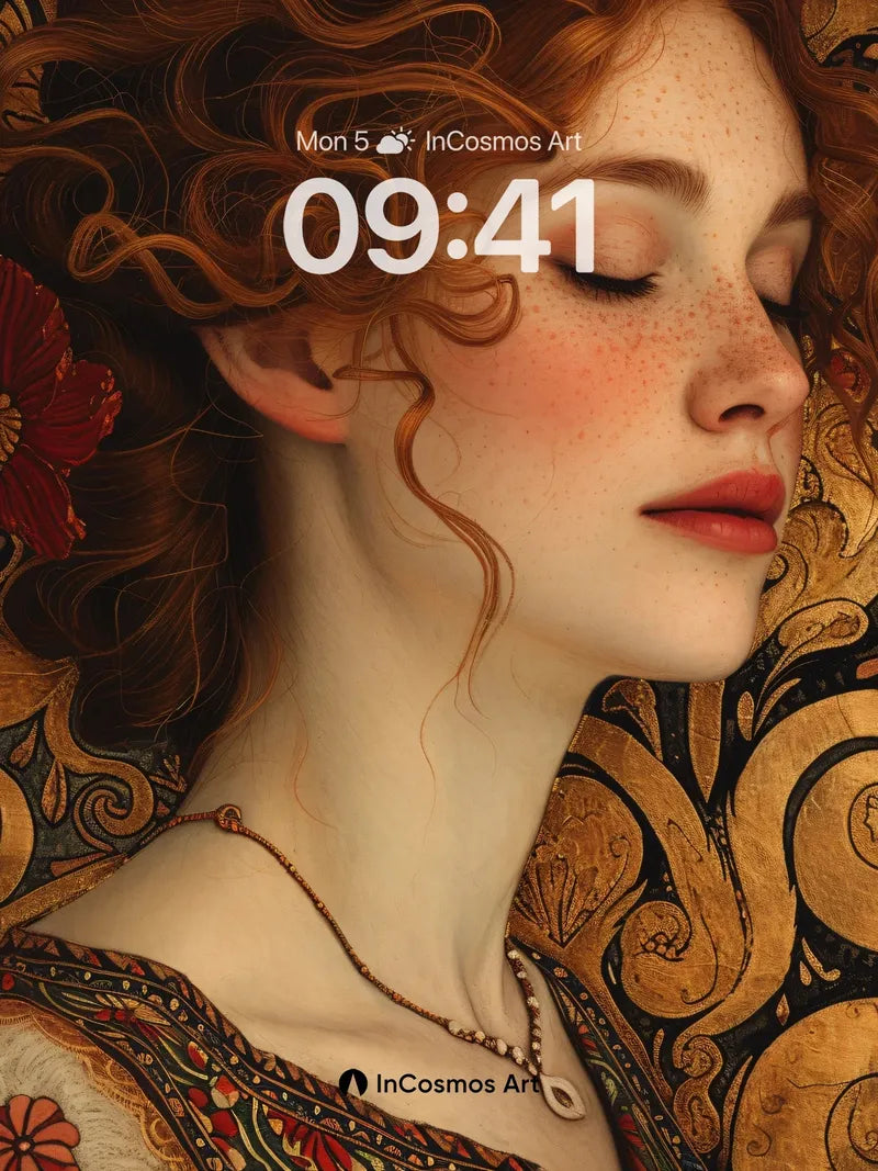 Copper Reverie Wallpaper with Art Nouveau Whirls wallpaper for iPhone, iPad & Mac