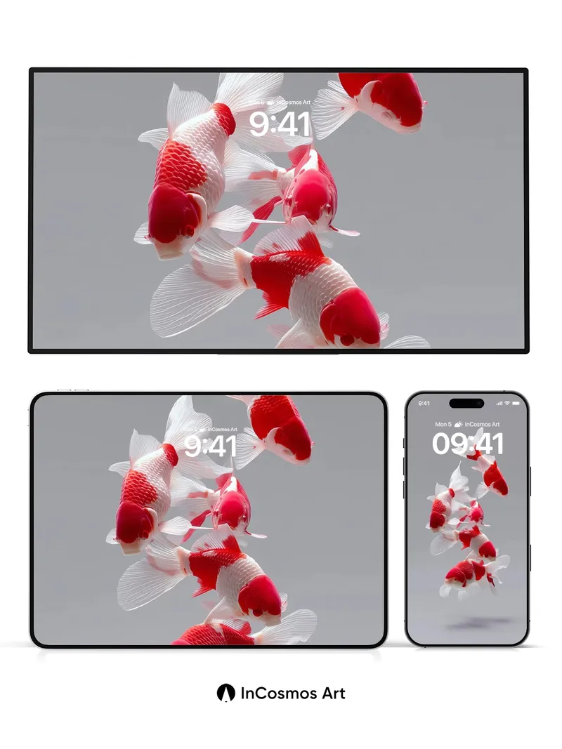 Floating Koi Wallpaper with Ethereal Drift