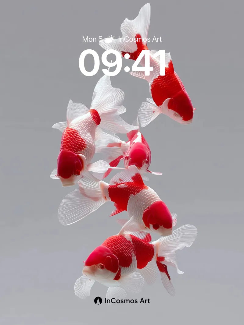 Floating Koi Wallpaper with Ethereal Drift