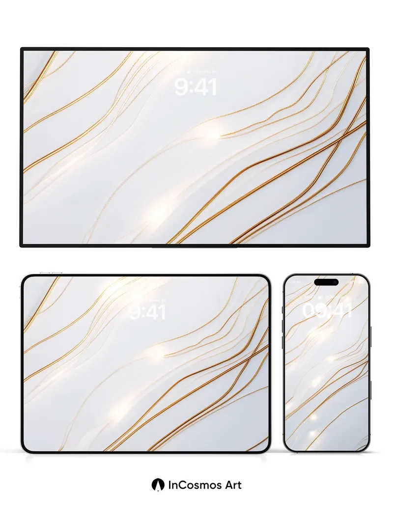 Luminous Thread Wallpaper with Golden Veins