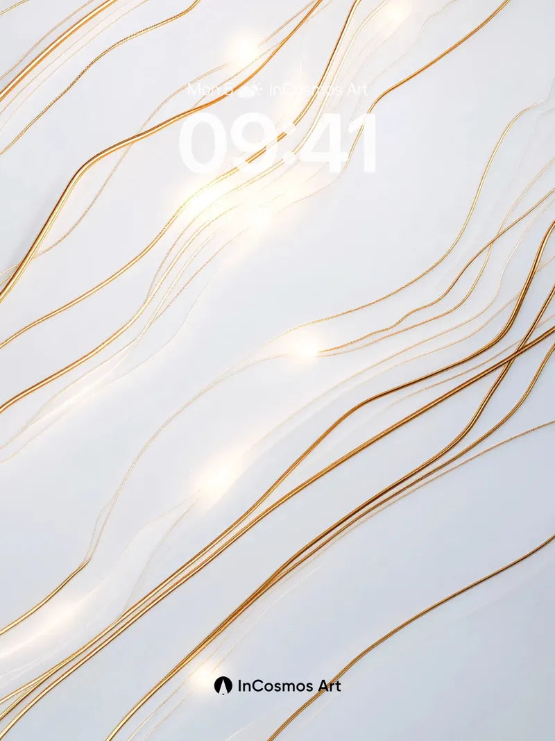 Luminous Thread Wallpaper with Golden Veins