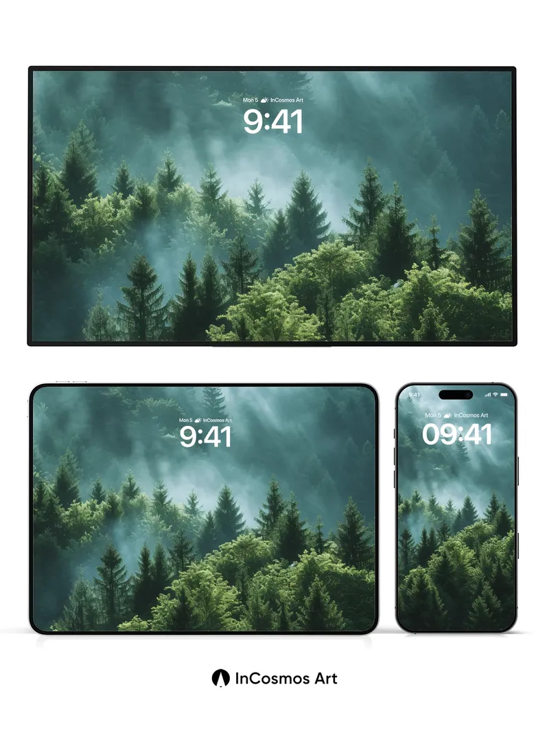 Whispering Canopy Wallpaper with Mist Veils