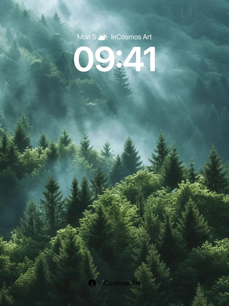 Whispering Canopy Wallpaper with Mist Veils