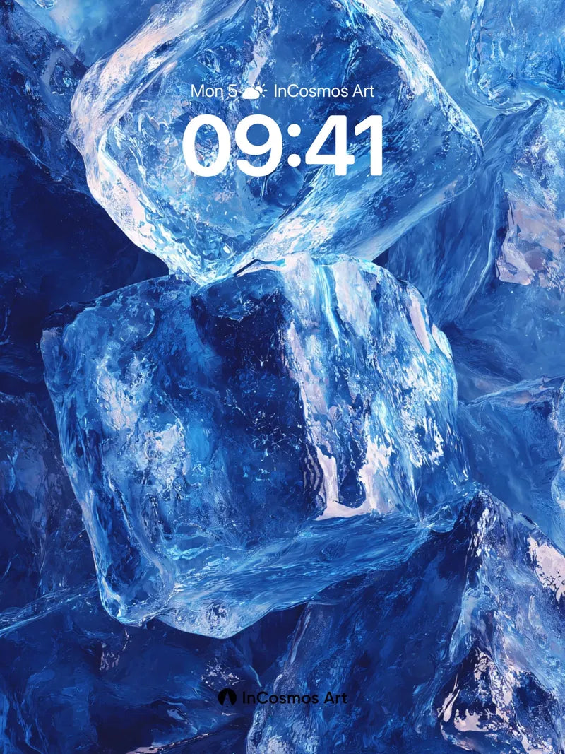 Cryo Luminescence Wallpaper with Frozen Geometry