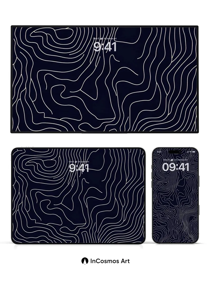 Silent Contour Wallpaper with Ghost Lines