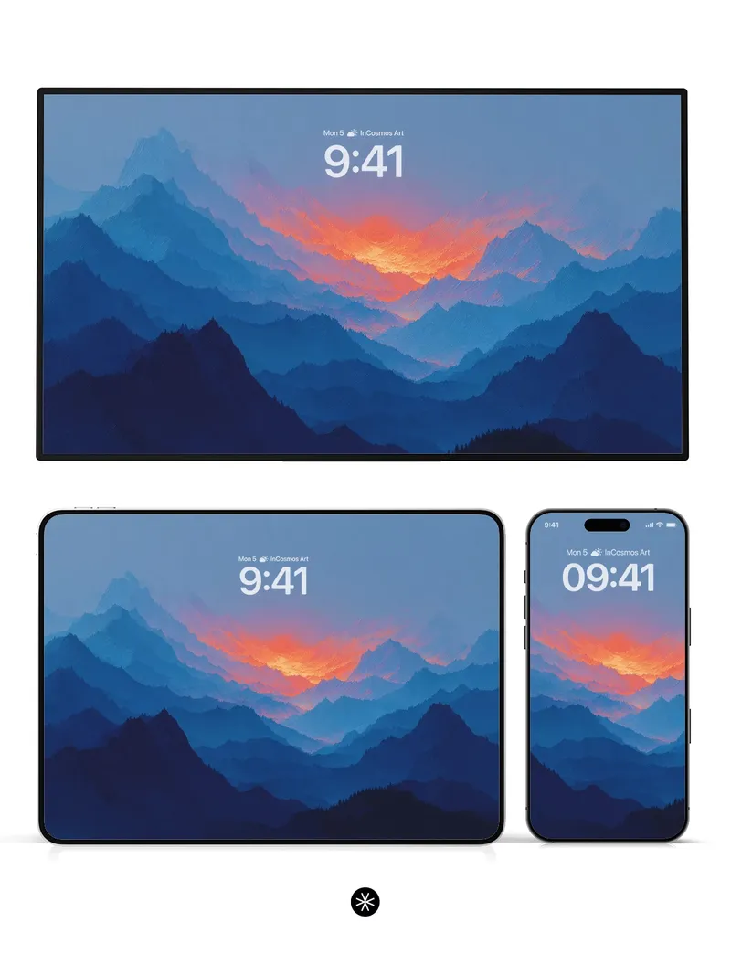 Twilight Gradient Wallpaper with Layered Peaks