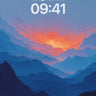 Twilight Gradient Wallpaper with Layered Peaks wallpaper for iPhone, iPad & Mac