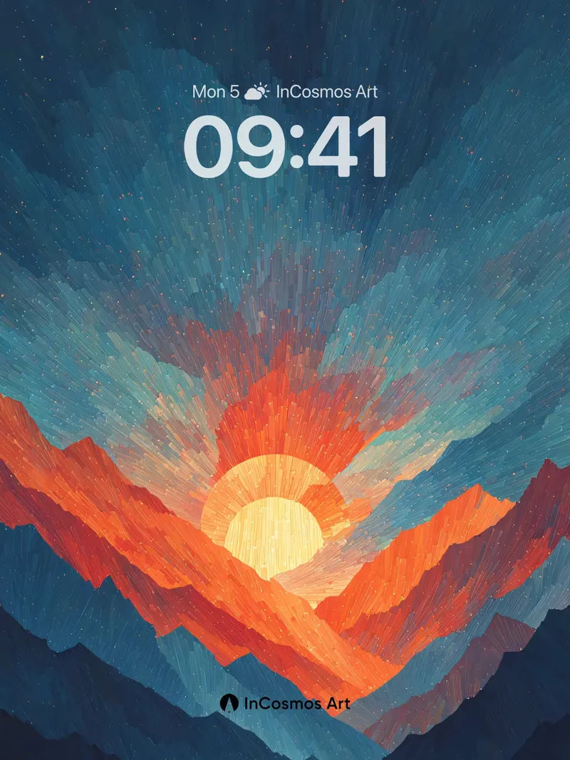 Rising Sun Wallpaper with Mountain Silhouettes wallpaper for iPhone, iPad & Mac