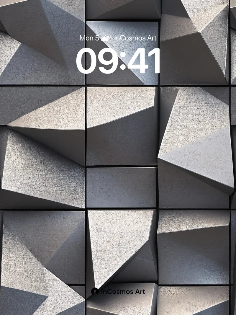 Futuristic Facet Wallpaper with Metallic Depth