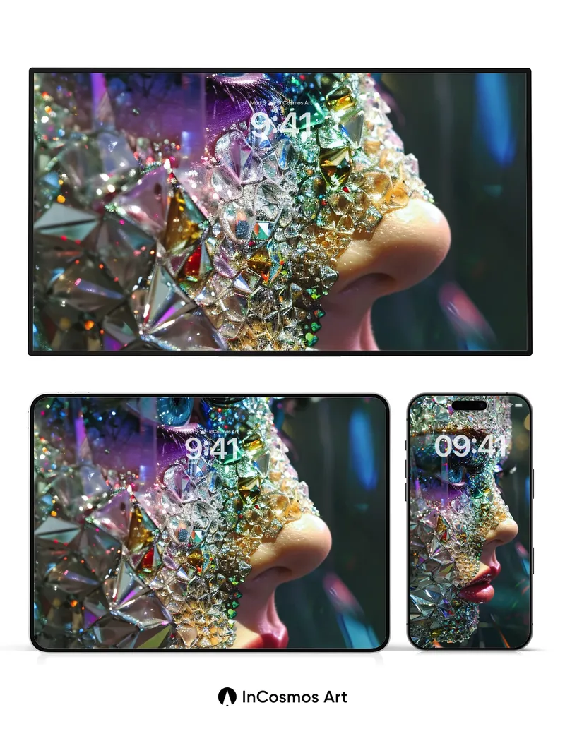 Crystal Prism Wallpaper with Living Light