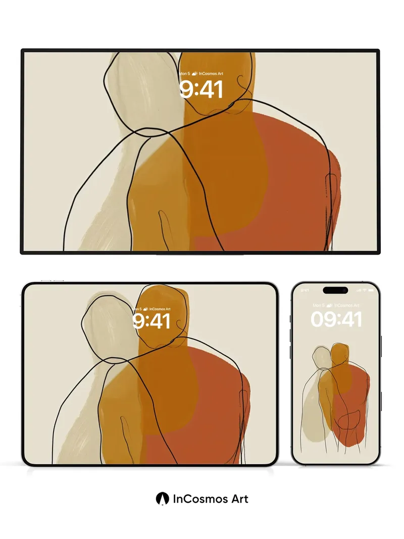 Whispering Forms Wallpaper with Shared Silhouettes