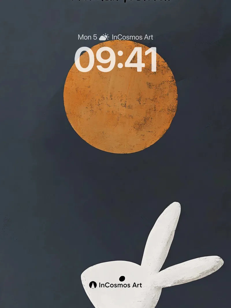 Midnight Hare Wallpaper with Celestial Glow