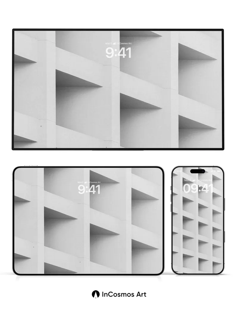 Silent Geometry Wallpaper with Shadowed Ridges