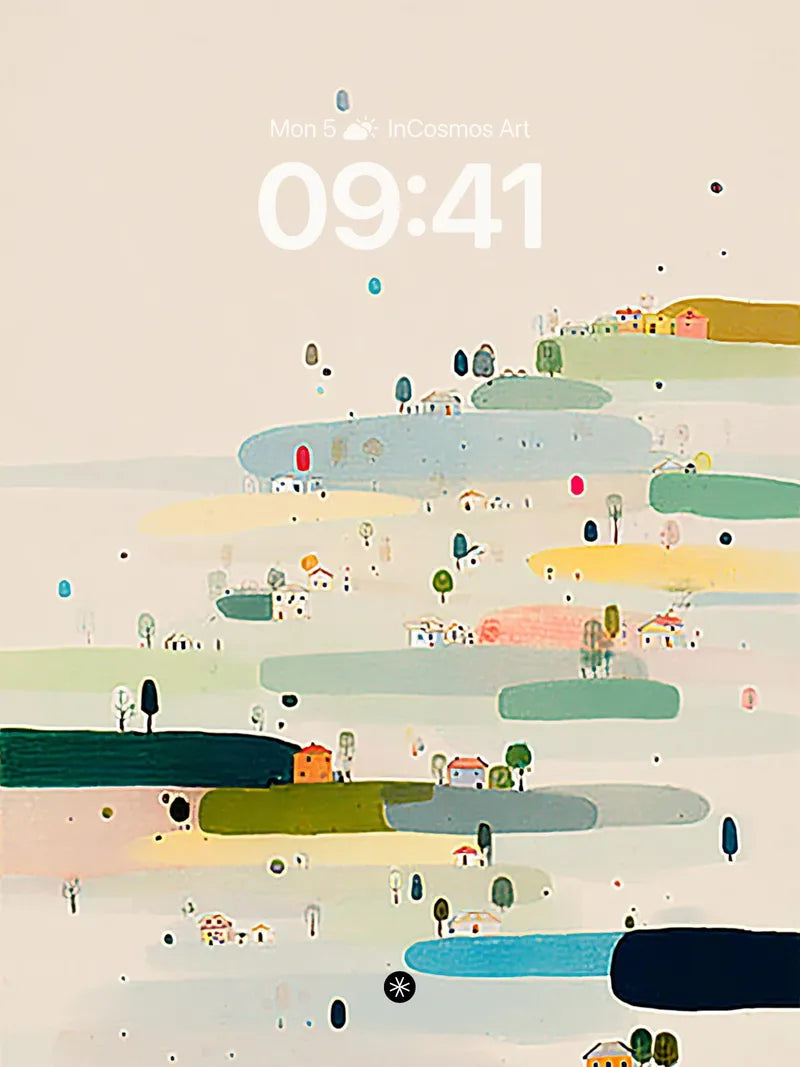 Abstract Pastel Landscape Wallpaper 4K for iPhone Lock Screen — digital wallpaper for iPhone, iPad and Mac