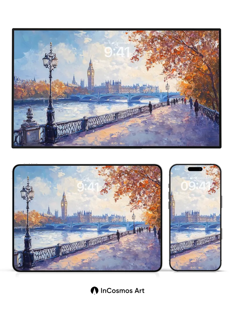 Golden Hour London Wallpaper with Autumn Whispers