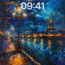 Nocturnal Paris Wallpaper with Golden Reflections wallpaper for iPhone, iPad & Mac
