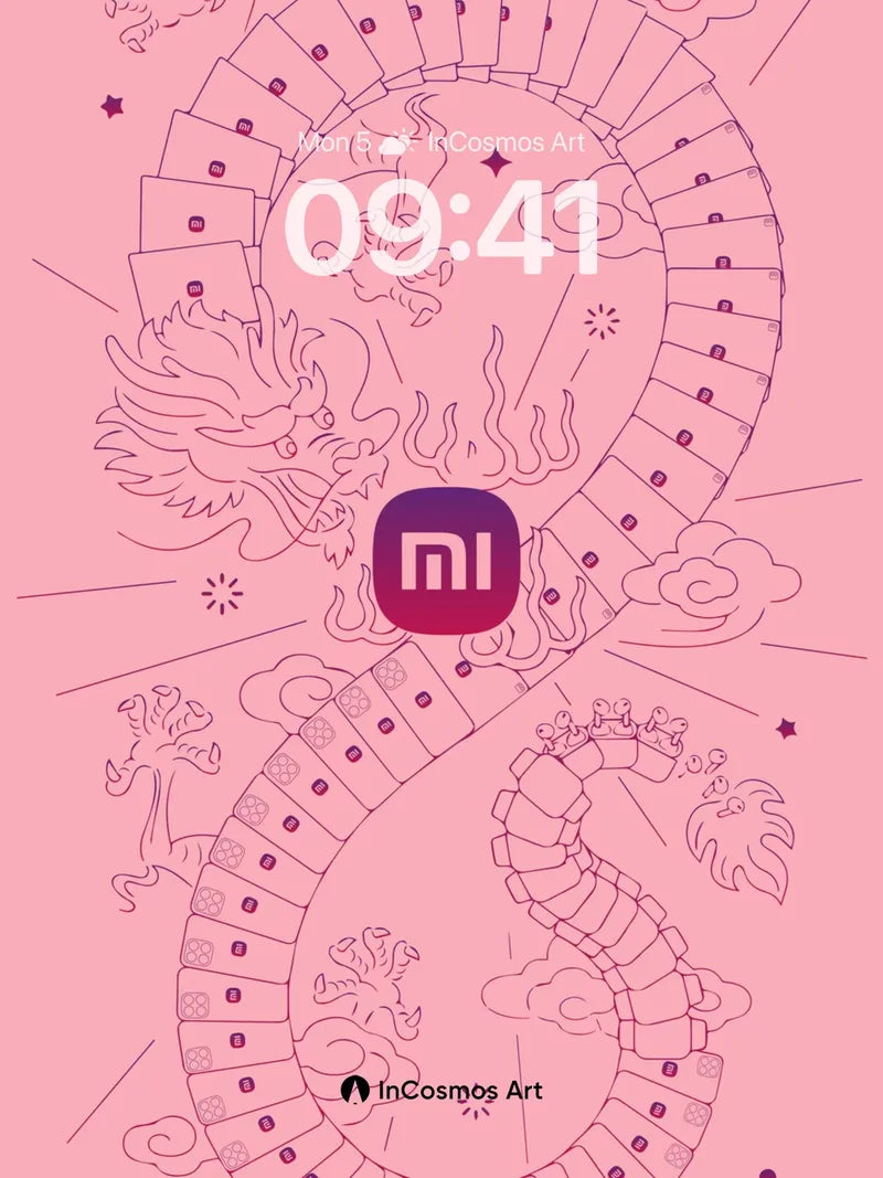 Dragon Spiral Wallpaper with Xiaomi Logo