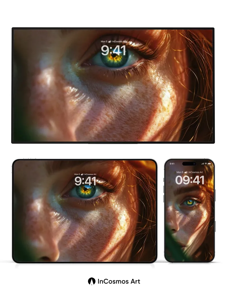 Sunlit Freckle Wallpaper with Emerald Eye