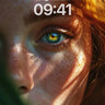Sunlit Freckle Wallpaper with Emerald Eye wallpaper for iPhone, iPad & Mac